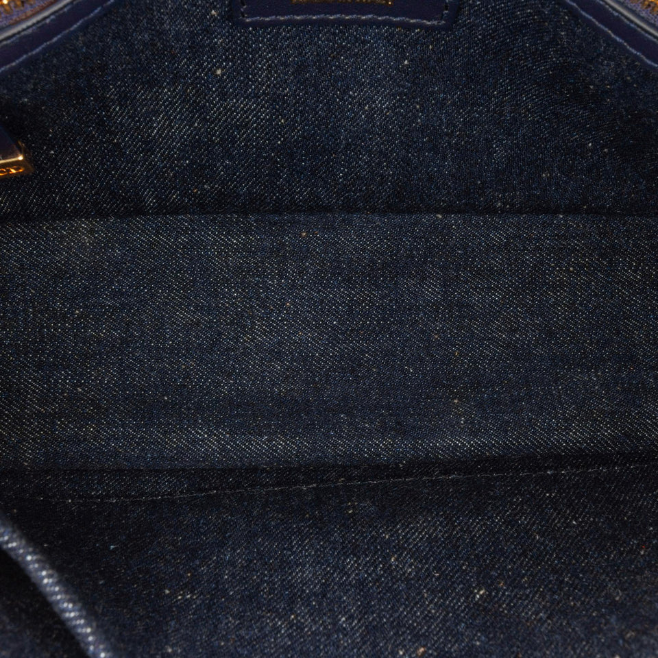 Dior Medium Denim Floral Caro Bag