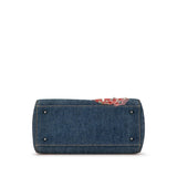 Dior Medium Denim Floral Embellished Lady Dior (SHG-9x1Q2j)
