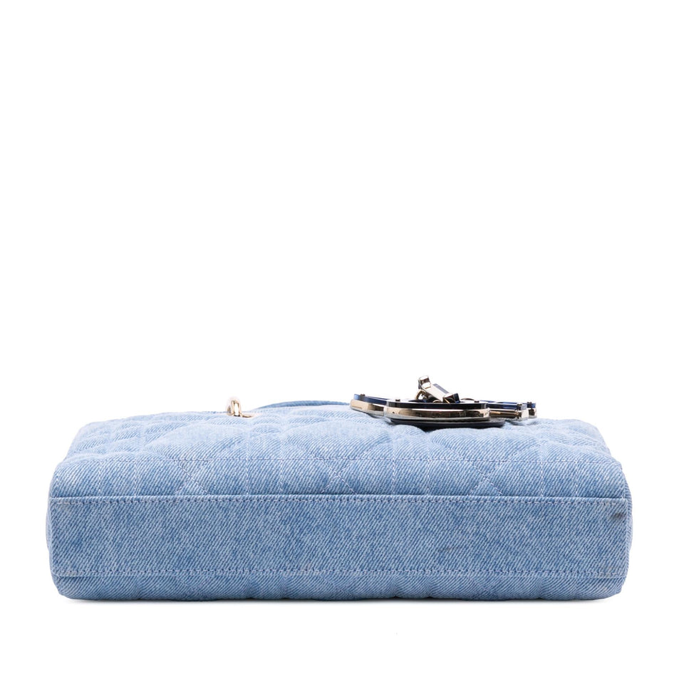 Dior Medium Denim Macrocannage Lady D Joy Satchel