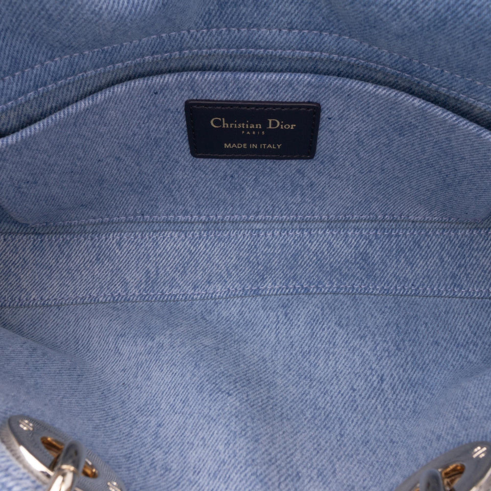 Dior Medium Denim Macrocannage Lady D Joy Satchel