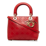 Dior Medium Embossed Lambskin Cannage Lady Dior (SHG-TJrJcj)