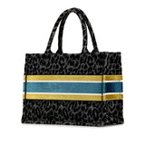 Dior Medium Embroidered Canvas Leopard Mizza Book Tote
