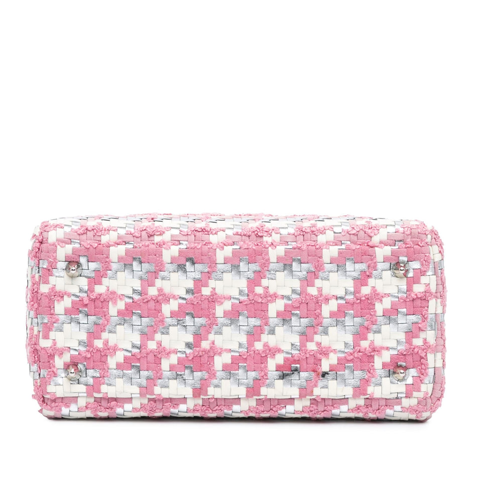 Dior Medium Lambskin And Tweed Lady Dior