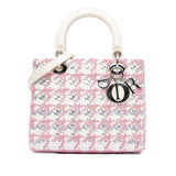 Dior Medium Lambskin And Tweed Lady Dior