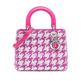 Dior Medium Lambskin And Tweed Lady Dior