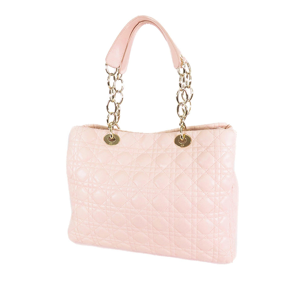 Dior Medium Lambskin Cannage Lady Dior Soft Shopping Tote (SHG-cZhMo2)