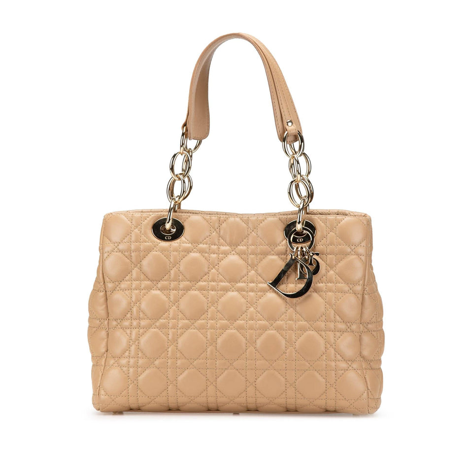 Dior Medium Lambskin Cannage Lady Dior Soft Shopping Tote