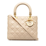 Dior Medium Lambskin Cannage Lady Dior (SHG-CyzxRl)