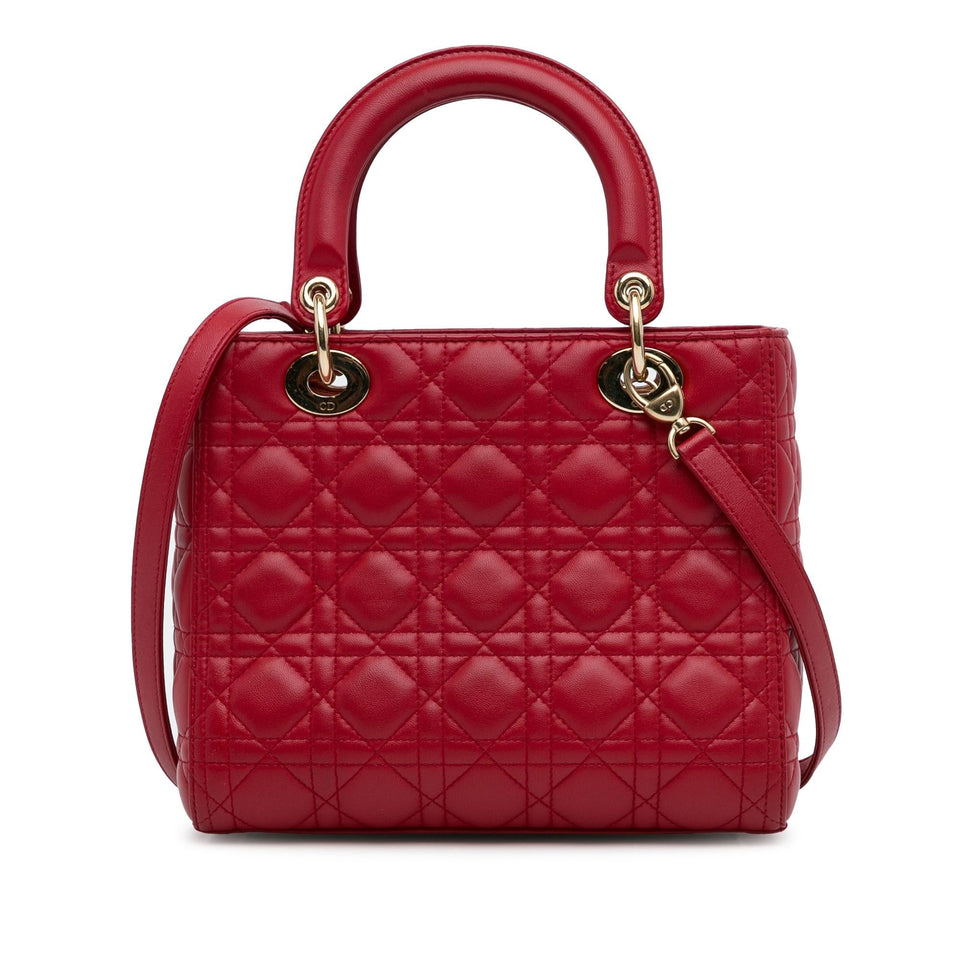 Dior Medium Lambskin Cannage Lady Dior (SHG-P00Mul)