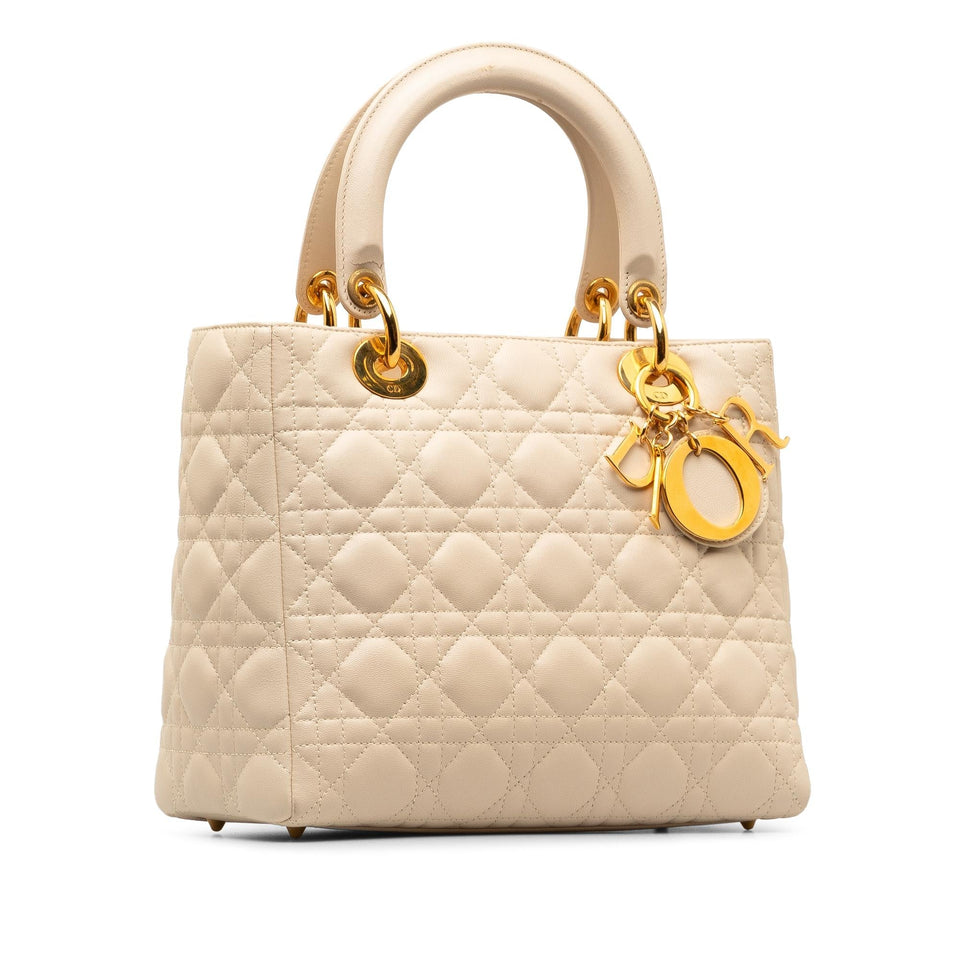 Dior Medium Lambskin Cannage Lady Dior (SHG-RySsWI)