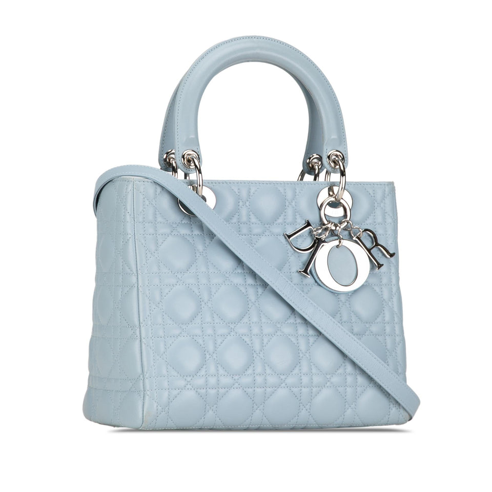 Dior Medium Lambskin Cannage Lady Dior (SHG-RhyooW)