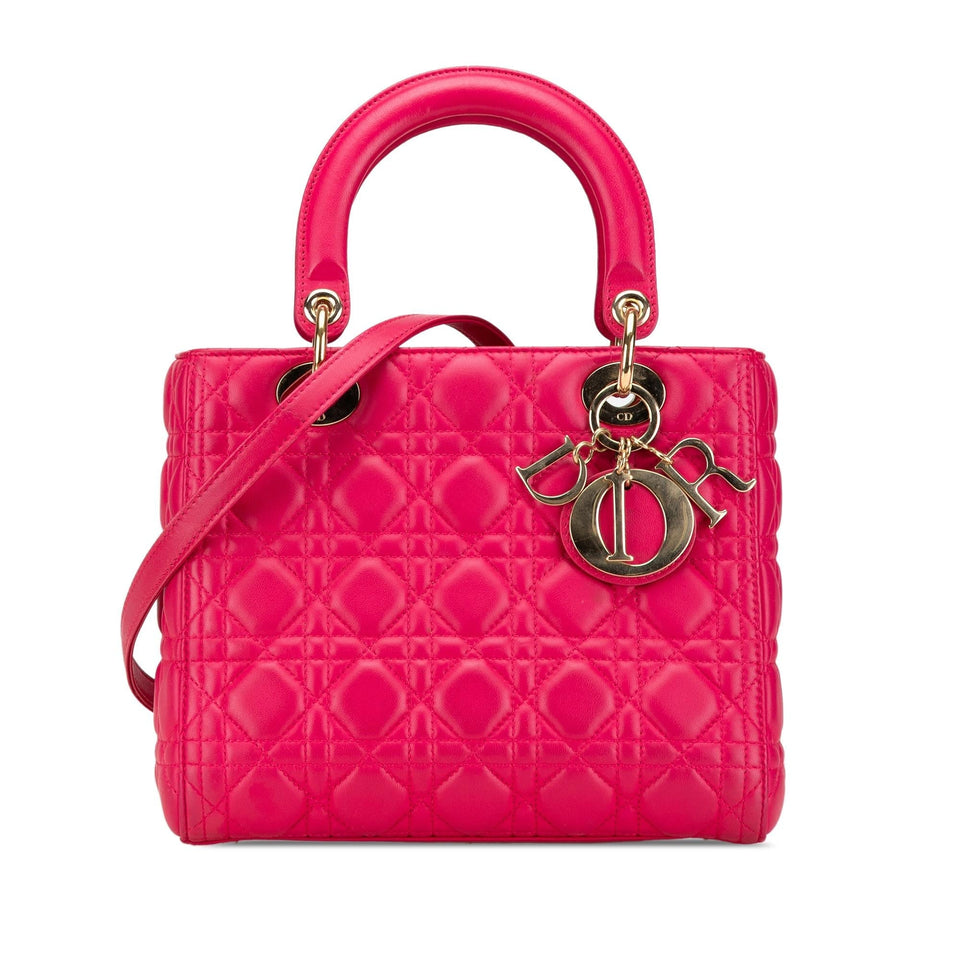 Dior Medium Lambskin Cannage Lady Dior