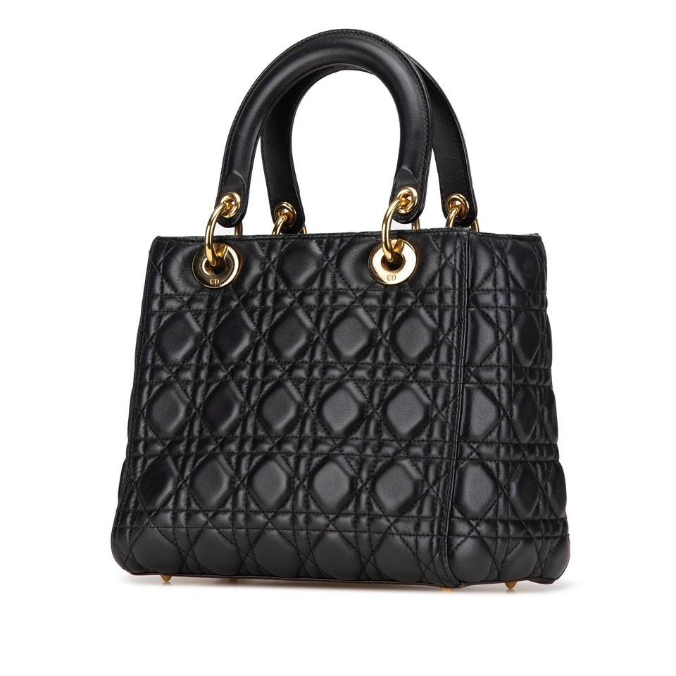Dior Medium Lambskin Cannage Lady Dior