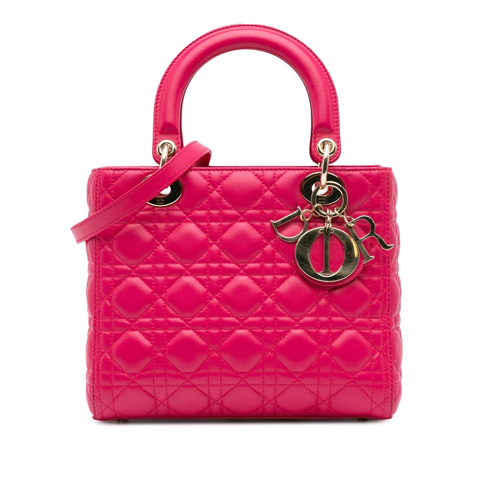 Dior Medium Lambskin Cannage Lady Dior