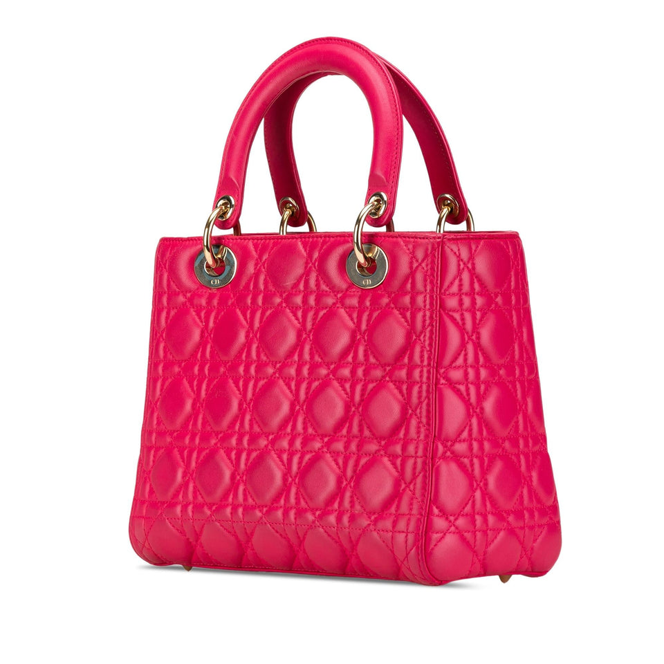 Dior Medium Lambskin Cannage Lady Dior