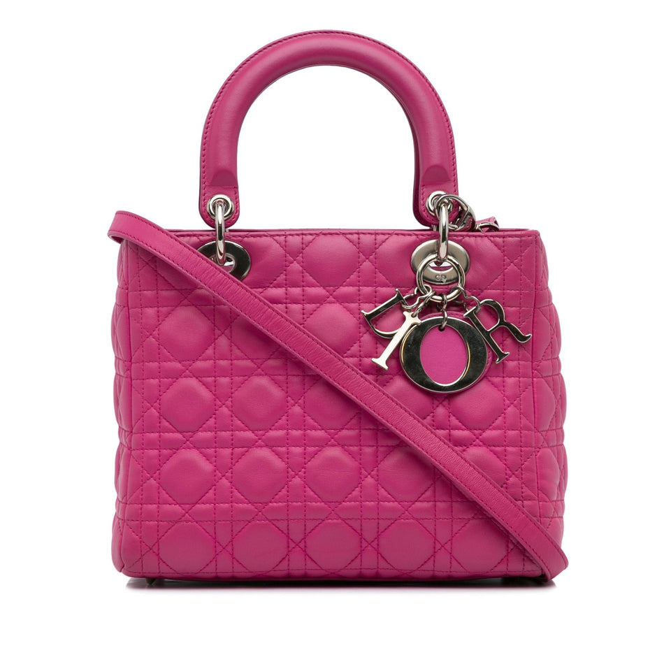 Dior Medium Lambskin Cannage Lady Dior