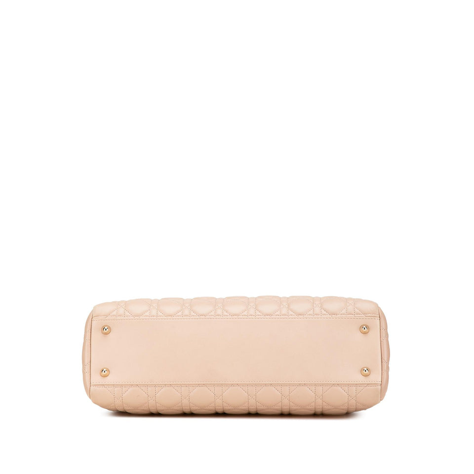 Dior Medium Lambskin Cannage Soft Zipped Shopping Tote