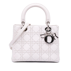 Dior Medium Lambskin Cannage Studded Lady Dior