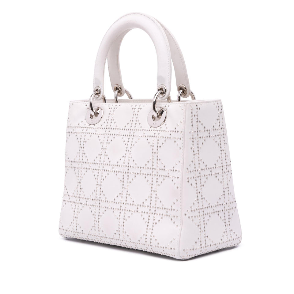 Dior Medium Lambskin Cannage Studded Lady Dior