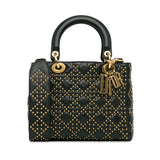 Dior Medium Lambskin Cannage Studded Supple Lady Dior (SHG-7OhNYd)