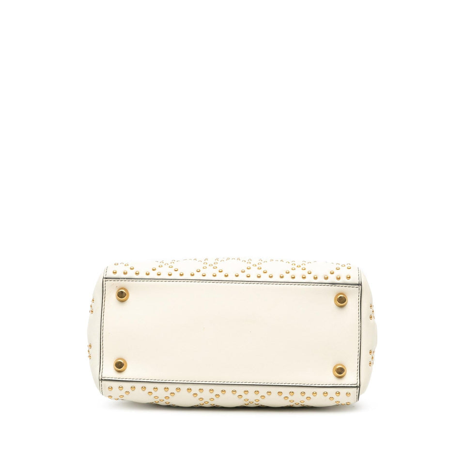Dior Medium Lambskin Cannage Studded Supple Lady Dior (SHG-hub9mD)