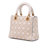 Dior Medium Lambskin Cannage Studded Supple Lady Dior