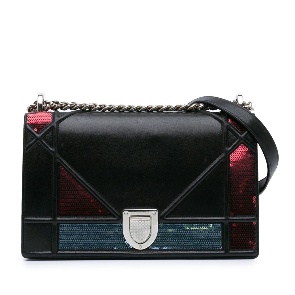 Dior Medium Lambskin Sequin Diorama Flap