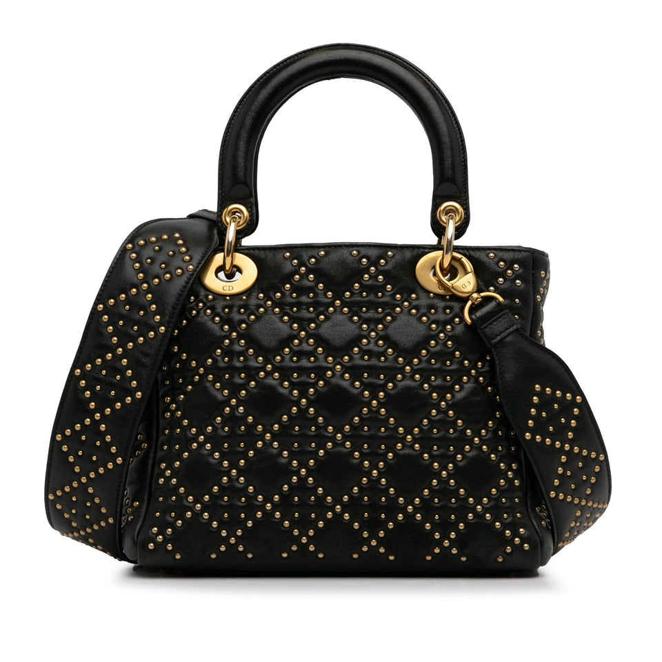 Dior Medium Lambskin Studded Lady Dior (SHG-oqFGf1)