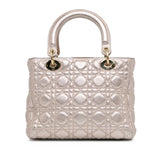 Dior Medium Metallic Calfskin Cannage Supple Lady Dior (SHG-fO005e)