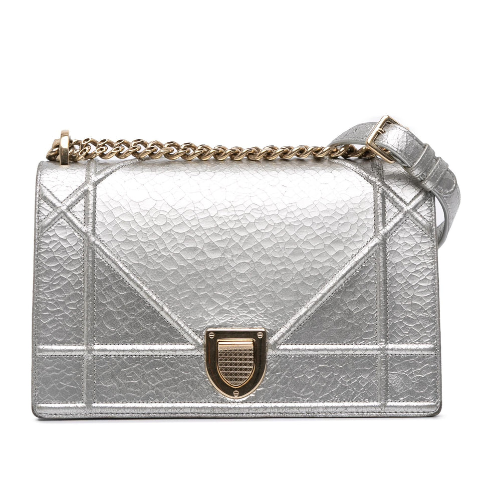 Dior Medium Metallic Ceramic Effect Deerskin Diorama Flap