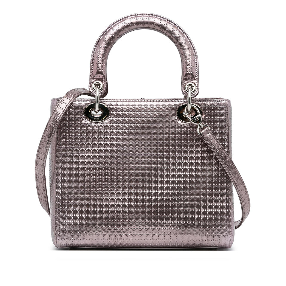 Dior Medium Metallic Microcannage Lady Dior (SHG-rFTqIT)