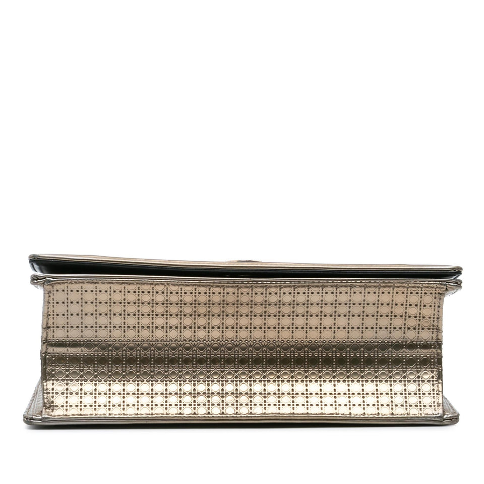 Dior Medium Metallic Patent Microcannage Diorama Flap