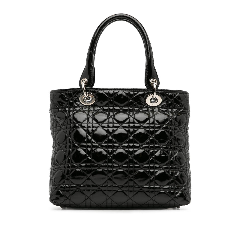 Dior Medium Patent Cannage Lady Dior Soft Shopping Tote (SHG-l67PuF)