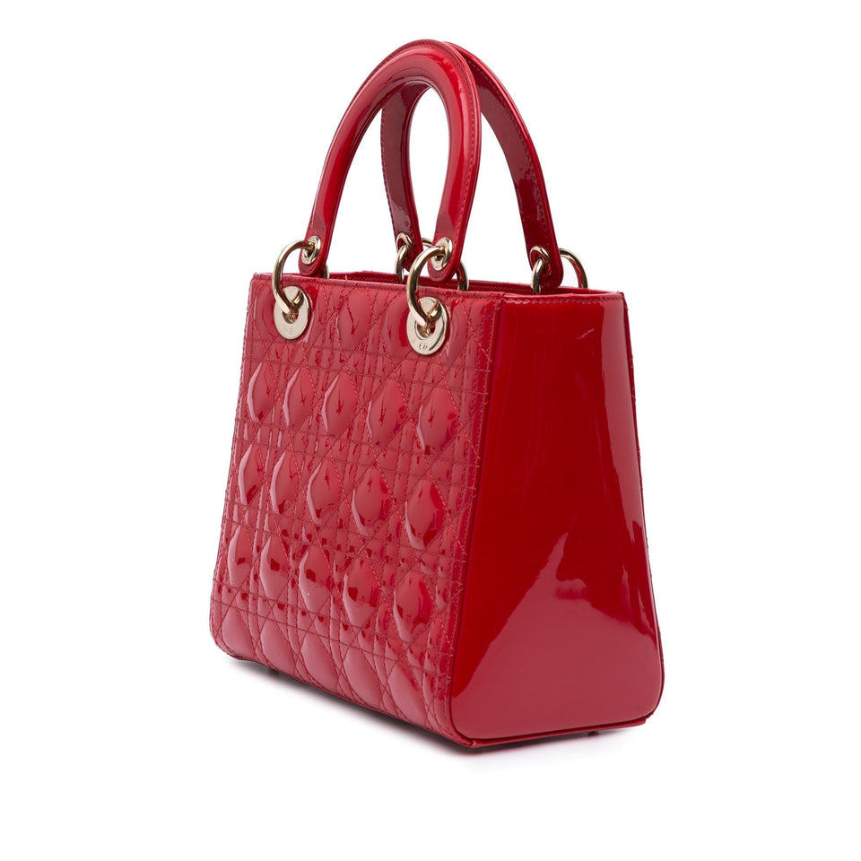 Dior Medium Patent Cannage Lady Dior