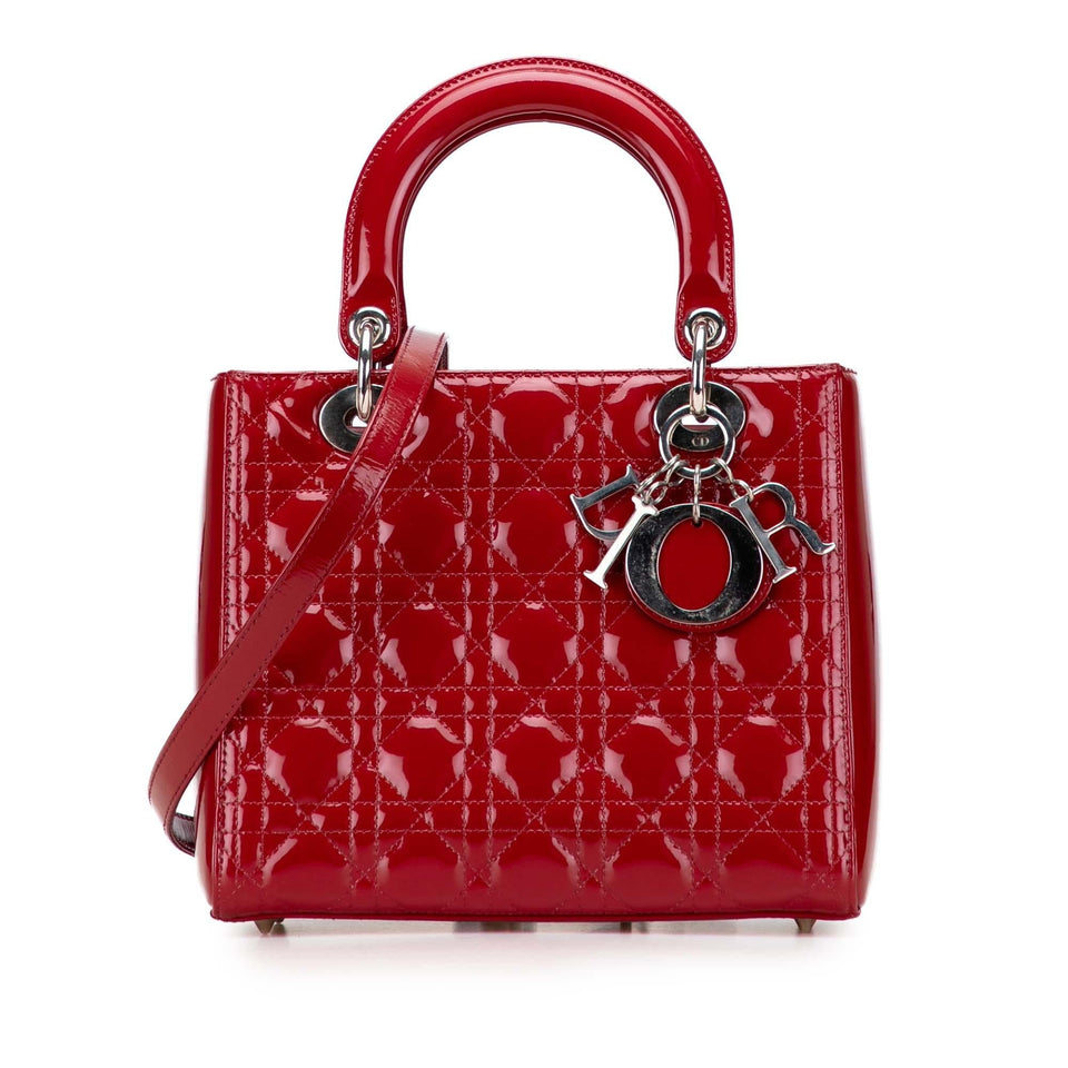 Dior Medium Patent Cannage Lady Dior