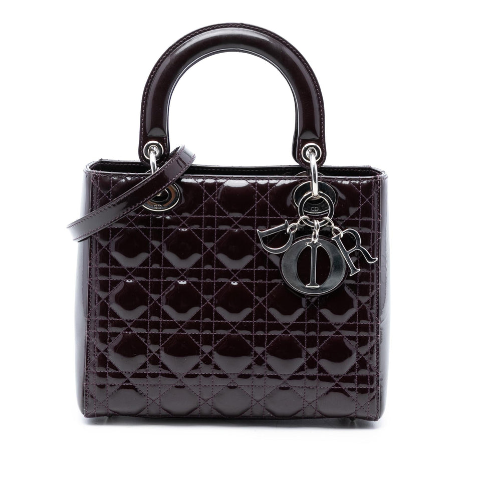 Dior Medium Patent Cannage Lady Dior