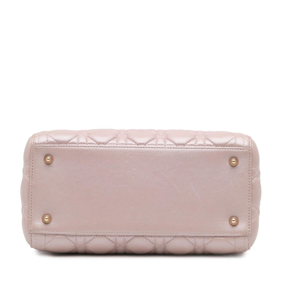 Dior Medium Pearlescent Lambskin Cannage Lady Dior