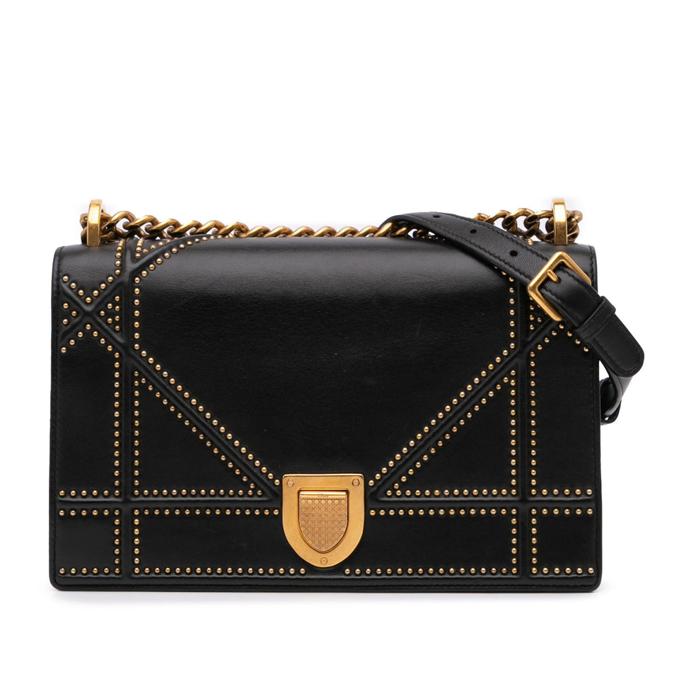 Dior Medium Studded Lambskin Diorama Flap