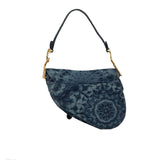 Dior Medium Tie Dye Printed Denim Saddle Bag (SHG-1G555d)