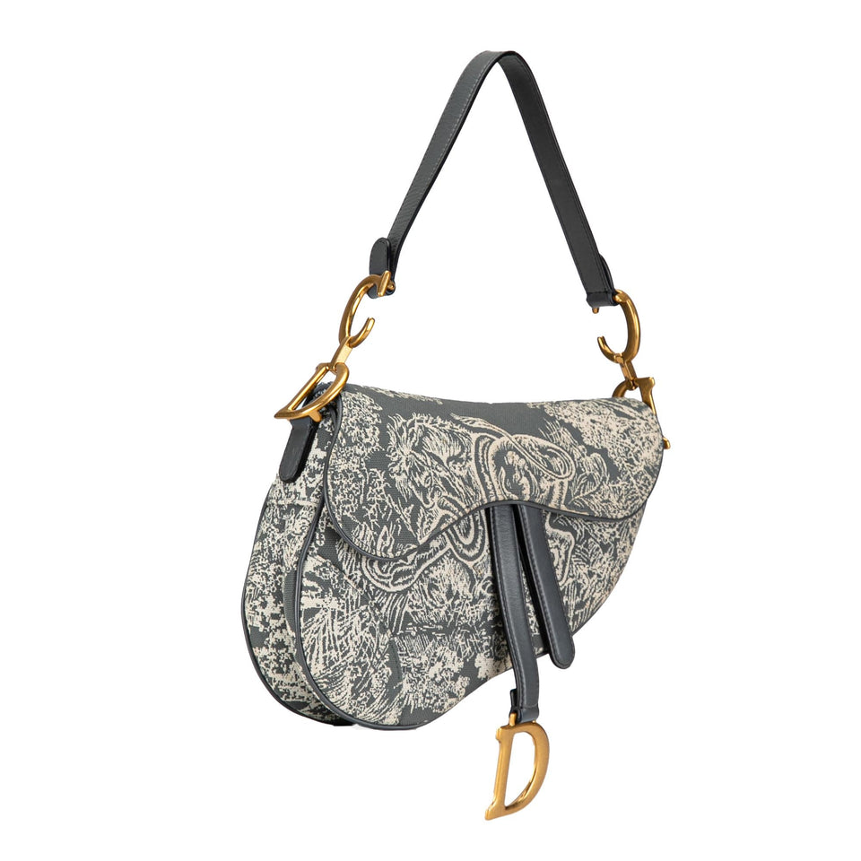 Dior Medium Toile De Jouy Saddle (SHG-zoCJVR)