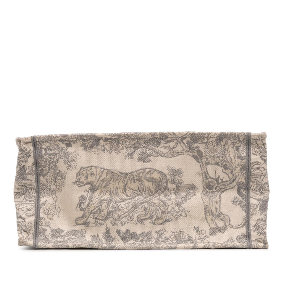 Dior Medium Toile de Jouy Reverse Embroidered Canvas Book Tote