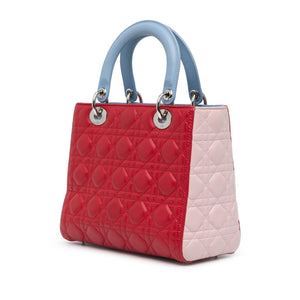Dior Medium Tricolor Lambskin Cannage Lady Dior