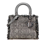 Dior Medium Tweed Cannage Fringe Lady Dior
