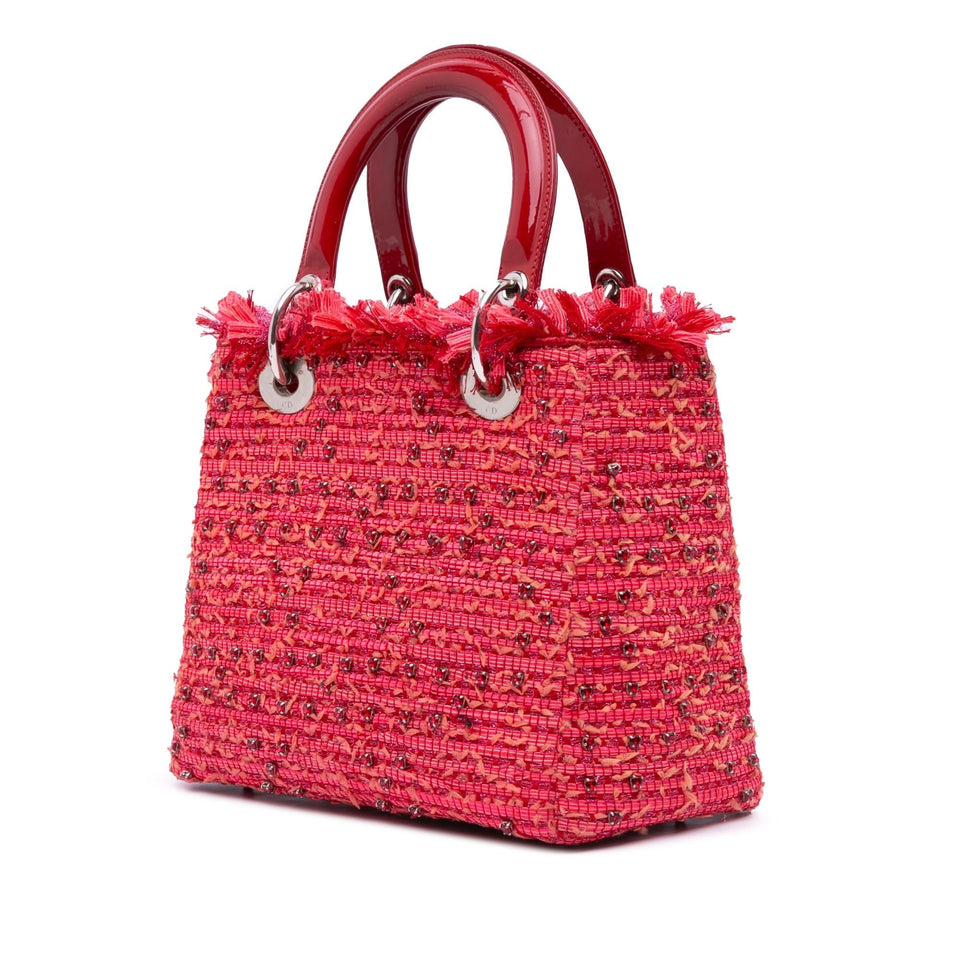 Dior Medium Tweed Fringe Rhinestone Lady Dior