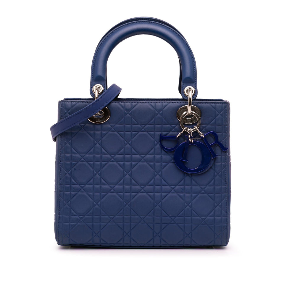 Dior Medium Ultra Matte Calfskin Embossed Cannage Lady Dior