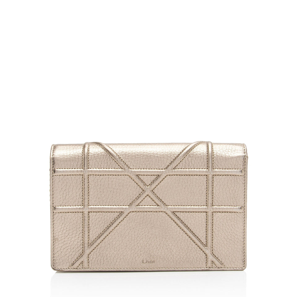 Dior Metallic Calfskin Diorama Wallet on Chain (SHF-fyOwgL)