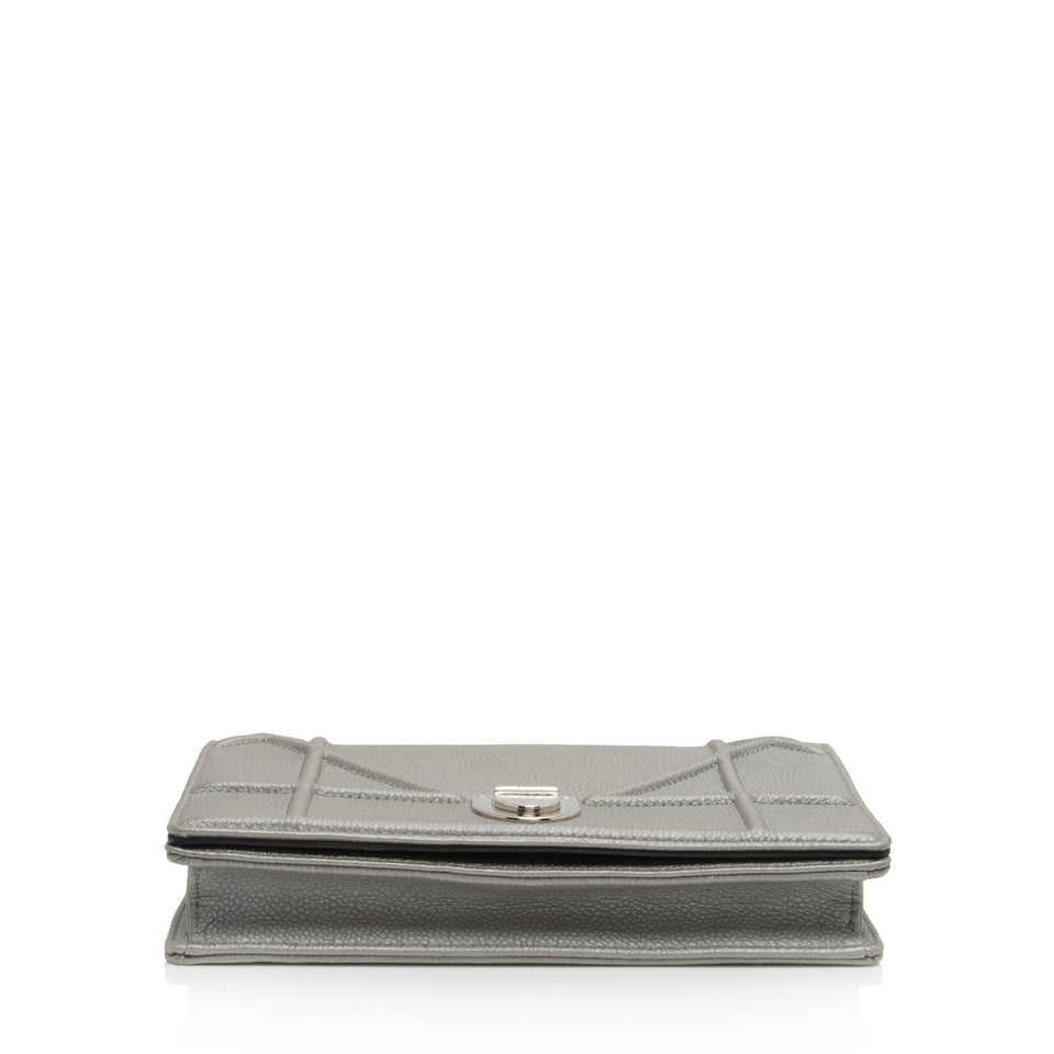 Dior Metallic Calfskin Diorama Wallet on Chain