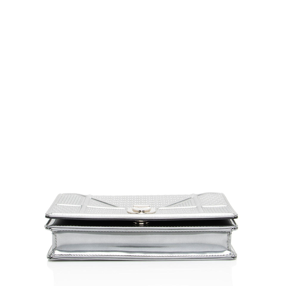Dior Micro Cannage Metallic Calfskin Diorama Wallet on Chain
