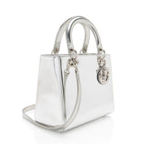 Dior Metallic Patent Leather Lady Dior Medium Tote