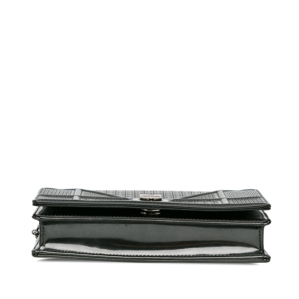 Dior Metallic Patent Microcannage Diorama Wallet on Chain (SHG-PbiarO)